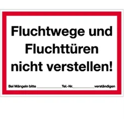 Aufkleber Fluchtwege und Fluchttüren nicht verstellen!, Folie, 297x210 mm