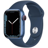 Apple Watch Series 7 GPS + Cellular 41 mm Aluminiumgehäuse blau, Sportarmband abyssblau