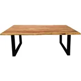 SIT Möbel Esstisch 'Vanaja' 120x80cm, Akazie/Antikschwarz Massivholz, Metall Akazie
