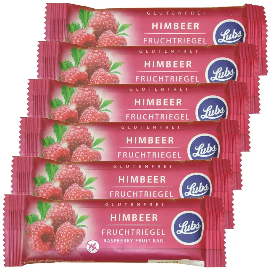 Bio Lubs Himbeere Fruchtriegel [6er Pack], 6x30g