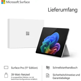 Microsoft Surface Pro 11 16 GB RAM 512 GB Snapdragon X Elite Platin + Keyboard