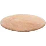 Homie Living Badematte Porto Azzurro, Höhe 30 mm, rutschhemmend beschichtet, fußbodenheizungsgeeignet, schnell trocknend, Polyester, rund, Badteppich, uni, rechteckig & rund, waschbar, Badezimmerteppich rosa rund | Ø 90 cm x 30 mm