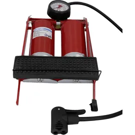 Fischer Fußpumpe mit Manometer rot