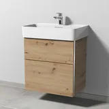 Sanipa Waschtischunterschrank 2 Auszüge 56 x 59 x 40 cm Eiche Natural-Touch