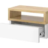 Vicco Nachttisch, Urbano, 45x28cm, Eiche Weiß, Kommode mit Schublade