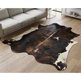 KUHFELL online & NOMAD Fellteppich KUHFELL STIERFELL RINDERFELL TEPPICH BRAUN WEIß TRICOLOR 240 x 200 cm 220 cm