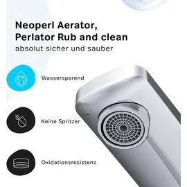 AM PM Waschtischarmatur Hoch, Wasserhahn Bad Waschbecken Armatur Einhebelmischer Badarmatur, Mischbatterie für Badezimmer, Aufsatzwaschbecken