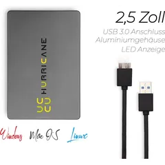 MD25U3 grau Hurricane 750GB 2.5 Zoll Externe tragbare Festplatte USB 3.0 External HDD Mobile Speicherplatte für Fotos smart TV PC Laptop Computer ...