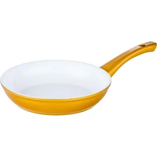 GENIUS Bratpfanne Induktion/Elektro/Gas Antihaftbeschichtet Edelstahlboden °20cm Cerafit-Gold - Gold/Weiß