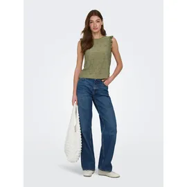 Only Onlsmilla S/L Frill Top Grün S
