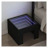 vidaXL Nachttisch mit Infinity-LED Schwarz 40x40x30 cm