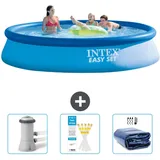 Intex Easy Set Schwimmbecken rund – 396x84 cm – Zubehör CB74 Blau No Size