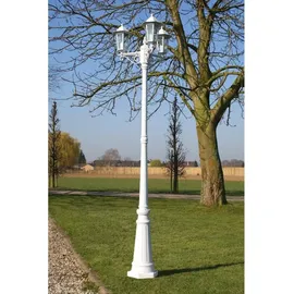 vidaXL Gartenlaterne 3-flammig Aluminium 215 cm inkl. E27 weiß