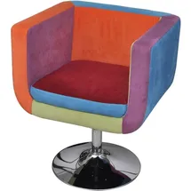 vidaXL Cocktailsessel Patchwork Baumwolle, Polyester 45,5 x 45,5 x 45,5 cm Mehrfarbig höhenverstellbar