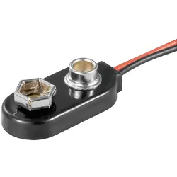 Batterieclip für 9V Blöcke, I-Form, Plastikgehäuse