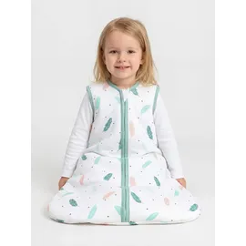 TupTam Baby Schlafsack 2.5 TOG – Warmer Winter Schlafsack Baby, OEKO-TEX, Ärmellos, Wattiert" Gr. 80, silber Federn, Größe: 80-86 - 80-86