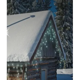 free & easy, self import agencies LED-Eiszapfenbeleuchtung kaltweiß, 360 LEDs, Grünes Kabel, Innen/Außen, 15m