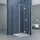 SoGood Ravenna27 Eck-Duschkabine mit Falttür 75 x 120 cm Duschwanne transparent ESG-Sicherheitsglas