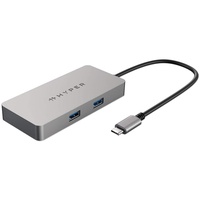 HYPER HDMB2 Schnittstellen-Hub USB C), Dockingstation + USB Hub, Silber