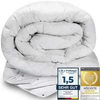 Feluna® 4-Jahreszeiten Kamelhaar-Decke aus 100% Kamelhaarflaum Steppbett Duo Bettdecke zum Knüpfen (155 x 220 cm)