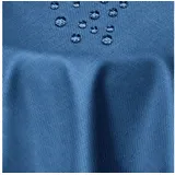 DecoHomeTextil Heimtextilmanufaktur Tischdecke Leinen Optik Rund 140 cm Blau