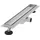 luxebath Duschrinne 50 cm 2in1, befliesbar extra flach, Silber, Doppelseitige Bodenablauf, Komplettset Bodenbefestigung, Duschablauf, Siphon Geruchsstop, Haarsieb, Ablaufrinne Dusche