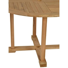 MiaMöbel Gartentisch 120 cm Gartenmöbel Outdoor Modern Massivholz Teak Honig