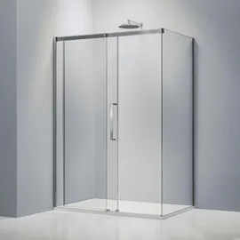 Bernstein Eckdusche mit Schiebetür 110 x 80 cm transparent Echtglas