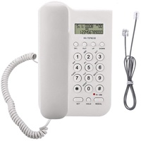 Ejoyous Schnurgebundenes Telefon, Desktop Telefon Festnetztelefon mit Elastischem Kabel Wandtelefon Kabelgebunden Telefon mit Schnur undAnrufe Display, für Zuhause Büro Hotel(Weiß)