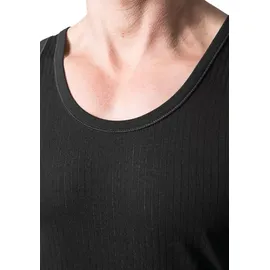 SCHIESSER Unterhemd Authentic mit Nadelzug-Muster, schwarz