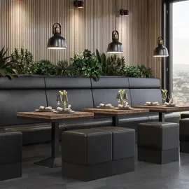 GGM Möbel Bistro Massiv Tisch 70 x 70 x 81 cm Walnuß/Schwarz