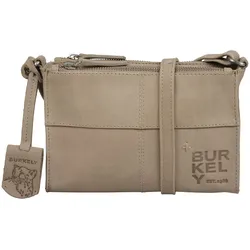 Clutch BURKELY "BURKELY Taschen Leder", Damen, Gr. one size, grau, Leder, Taschen