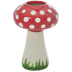 RICE Handbemalte Pilz Keramik Vase, Höhe 12, Ø 8 cm