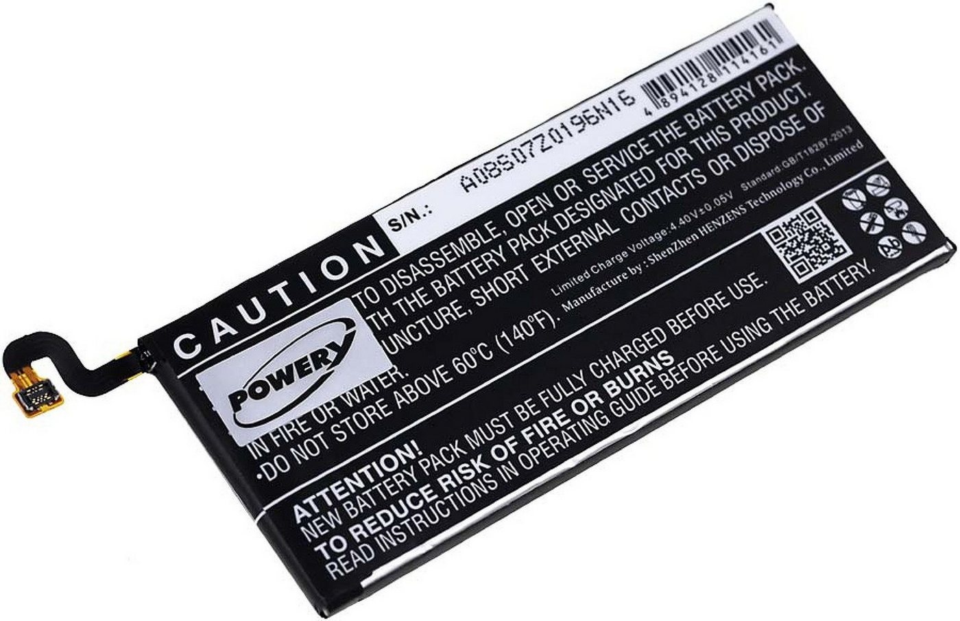 Powery Akku für Samsung Galaxy S7 Smartphone-Akku 2550 mAh (3.85 V) schwarz