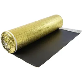 Vevor Trittschalldämmung, 18,6 m2/Rolle, 3-in-1 3 mm dicke Dämmungunterlage mit Klebeband & Dampfsperre, IXPE-Schaum mit goldem PE, Schalldämmung & Geräuschreduzierung, für Laminat-Holzböden