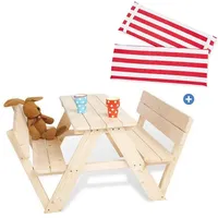 Pinolino Pinolino, Kinderstuhl - Kindertisch, 3-tlg. Kinder-Sitzgarnitur-Set Nicki (Kinderstuhl, Kindertisch)