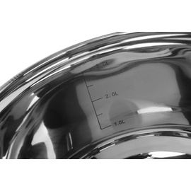 Edenberg Modernes 6-teiliges Topfset, Edelstahl, Kochtopf Set | induktions Töpfe Set, Töpfe Induktion | Kochgeschirr Set, Topfset induktionsgeeignet - Silber