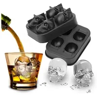 Keenwo PREMIUM 3D Totenkopf Eiswürfelform für erfrischende Eiswürfel in