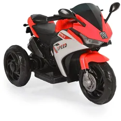 Moni Kinder Elektromotorrad Hurricane drei Räder, Musikfunktion, Rückwärtsgang rot