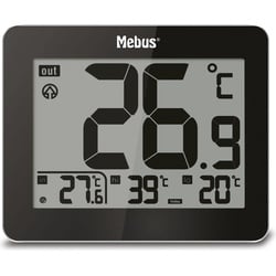 Mebus 48432 Thermometer, Thermometer + Hygrometer, Schwarz