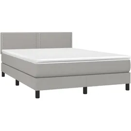 vidaXL Boxspringbett 140 x 200 cm Hellgrau