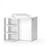Vicco Wickelkommode Kristian Weiß 85 x 86 cm Tür und offenen Fächern