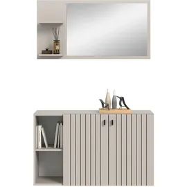 Möbel Boss Garderobenkombination 2-teilig  Station 106 x 37 x 192 cm creme