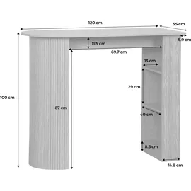 sweeek Bar-Tisch 120 x 55 x 100 cm Beige