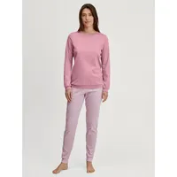 CALIDA Striped Dreams Bündchen-Pyjama Damen, aus 100% Bio-Baumwolle, wärmende