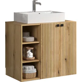 WELLTIME Waschbeckenunterschrank Amrum 90 x 79 x 53 cm Braun