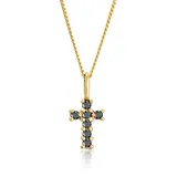Elli DIAMONDS Halskette Kreuz Anhänger mit Diamant (0,14 ct.) Gelbgold