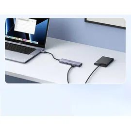 UGREEN USB-C to 3*USB.3.0+HDMI Hub 5-in-1 Multifunktions-hub-adapter 3x Usb-a HDMI 4K PD 100W (Grau)
