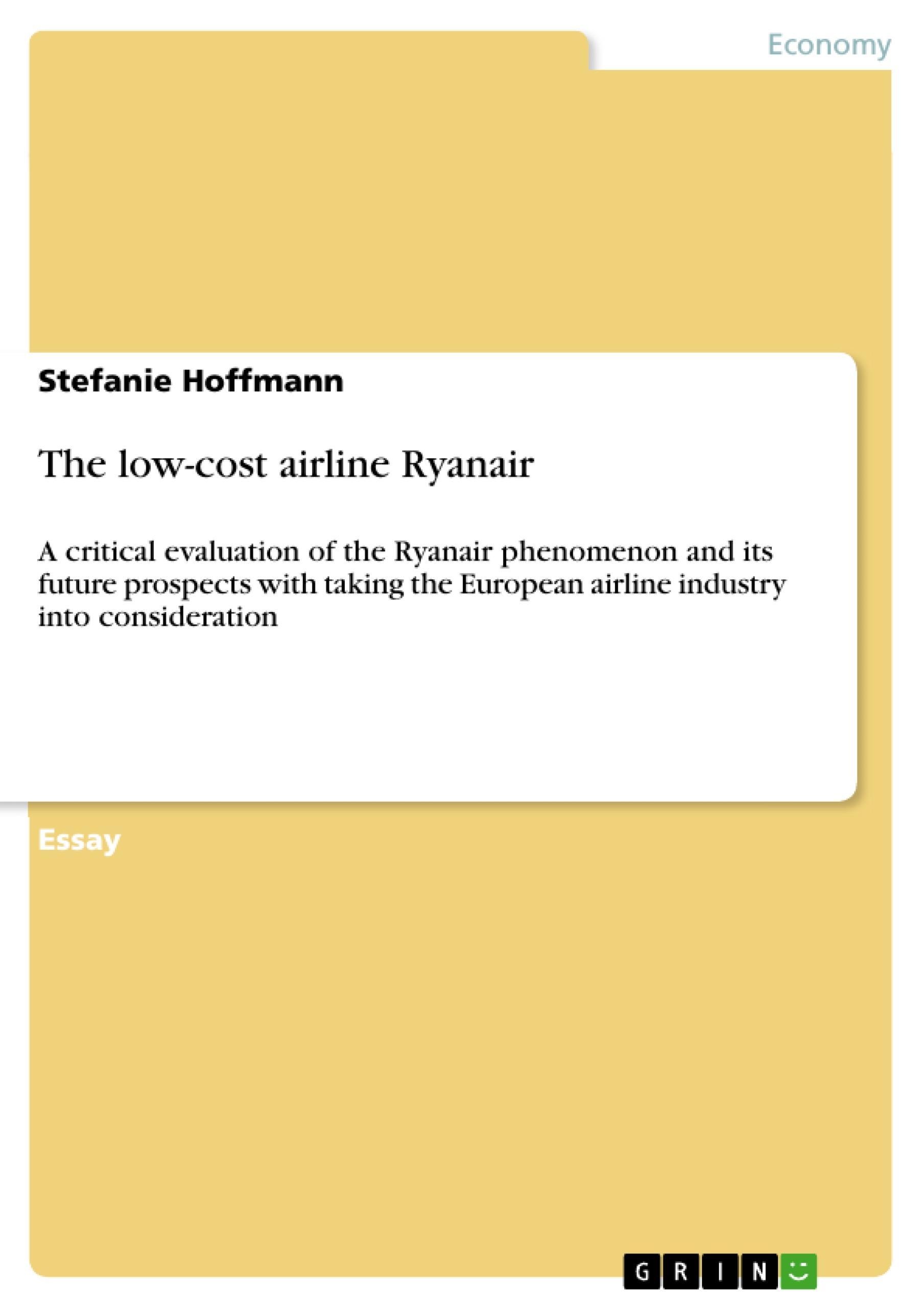 The Low-Cost Airline Ryanair - Stefanie Hoffmann  Kartoniert (TB)