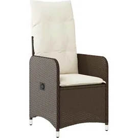 vidaXL 7-tlg. Garten-Bistro-Set mit Kissen Braun Poly Rattan
